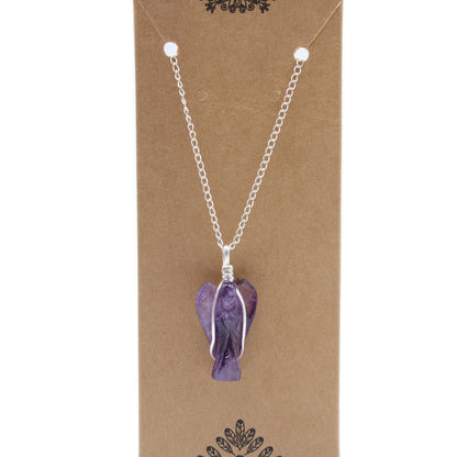 Pendentif Ange Gardien Pierre Gemme - Améthyste