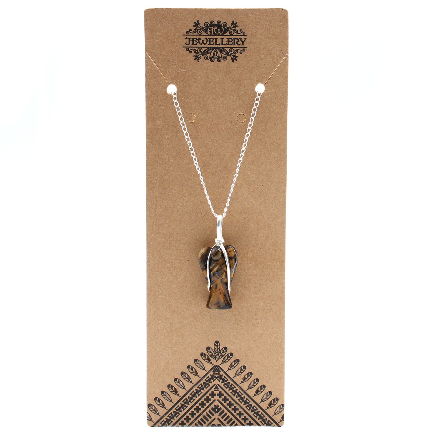 Pendentif Ange Gardien Pierre Gemme - Oeil de Tigre