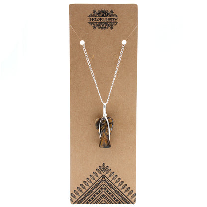 Pendentif Ange Gardien Pierre Gemme - Oeil de Tigre