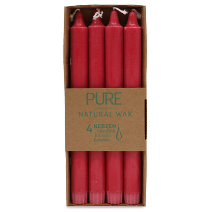Bougie Dîner Pure Cire Naturelle 25x2.3 - Rouge