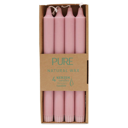 Bougie Dîner Pure Cire Naturelle 25x2,3 - Rose Antique