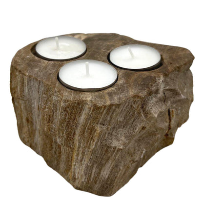Bougeoir en Bois Pétrifié - Triple