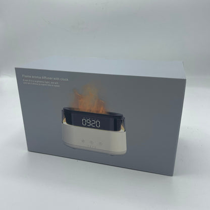 Diffuseur d'Arômes Moderne - Horloge Led - USB-C - Effet Flamme