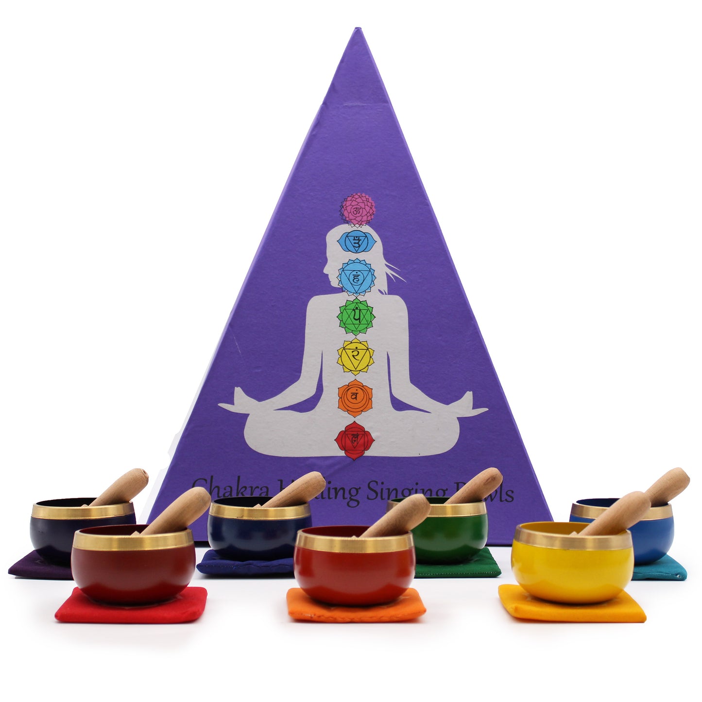 Coffret Cadeau Bol Chantant Pyramide des Chakras - Boîte Endommagée