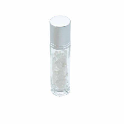 Flacon Roll-on Huile Essentielle & Pierres Précieuses - Quartz de Roche  -  Bouchon Argenté