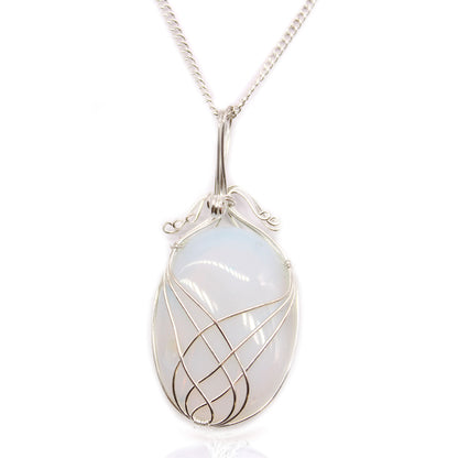 Collier de Pierres Précieuses Enveloppé en Tourbillon - Opalite