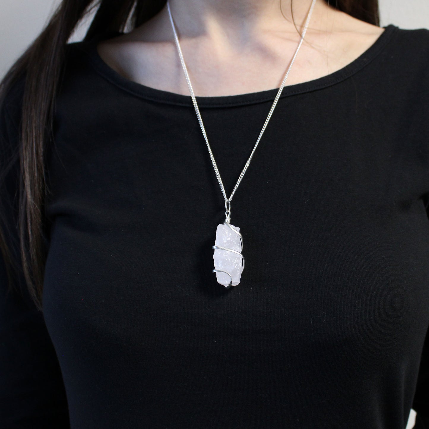 Collier de Pierres Précieuses Enveloppées en Cascade - Opalite Brute