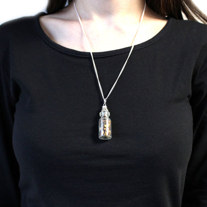 Collier de Pierres Précieuses en Bouteille - Œil de Tigre