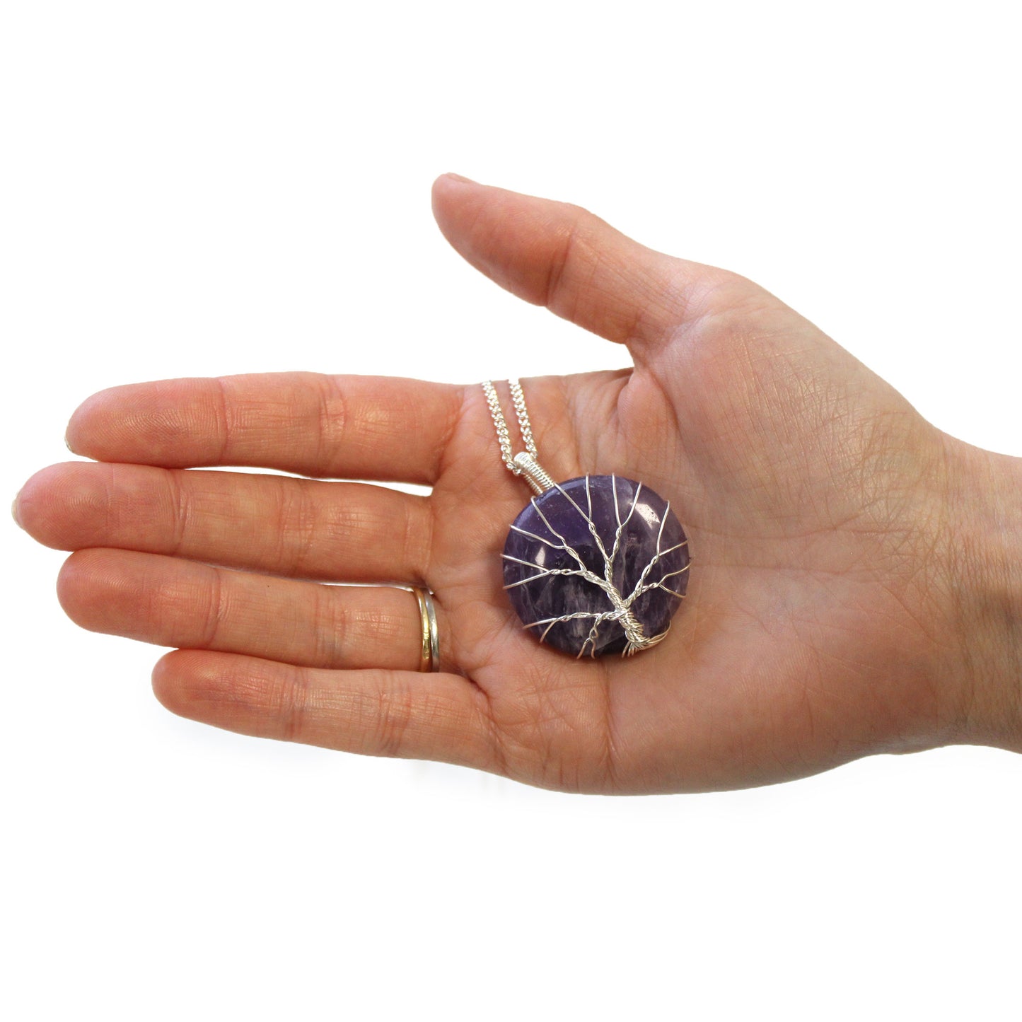 Collier de Pierres Précieuses Arbre de Vie - Améthyste