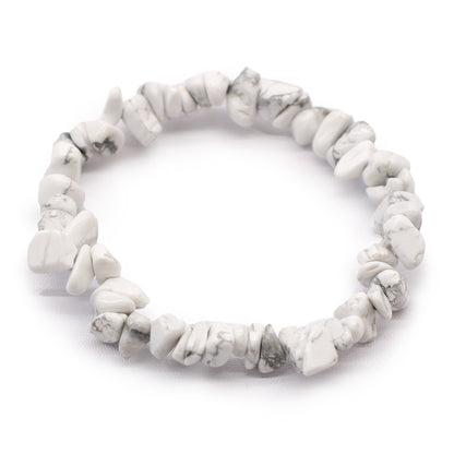 Bracelet en  Éclat de Pierre - Jaspe Blanc