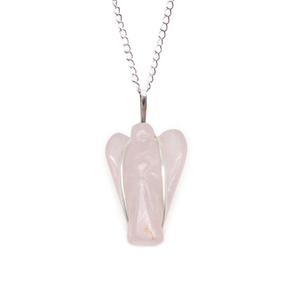 Pendentif Ange Gardien Pierre Précieuse - Quartz Rose