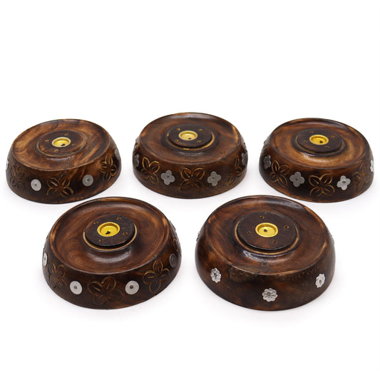 Porte-encens pour Cones et Batonnets Bois de manguier - Assortis