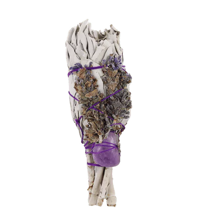 Bâton de Maculage - Guérison Spirituelle Torche de Sauge (améthyste) 10 cms