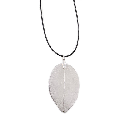 Collier - Feuille  Goutte - Argenté