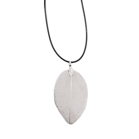 Collier - Feuille  Goutte - Argenté