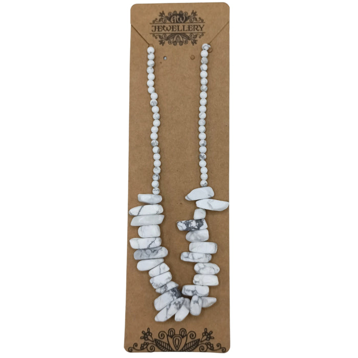 Collier de Pierres Précieuses - Jaspe Blanc