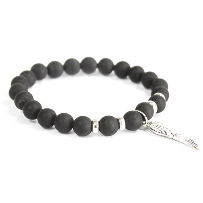 Bracelet Pierre Fine - Aile d'Ange/ Agate Noire