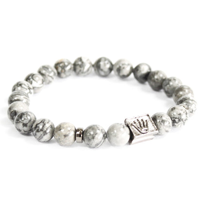 Bracelet Pierre Fine - Lingot/ Agate Grise