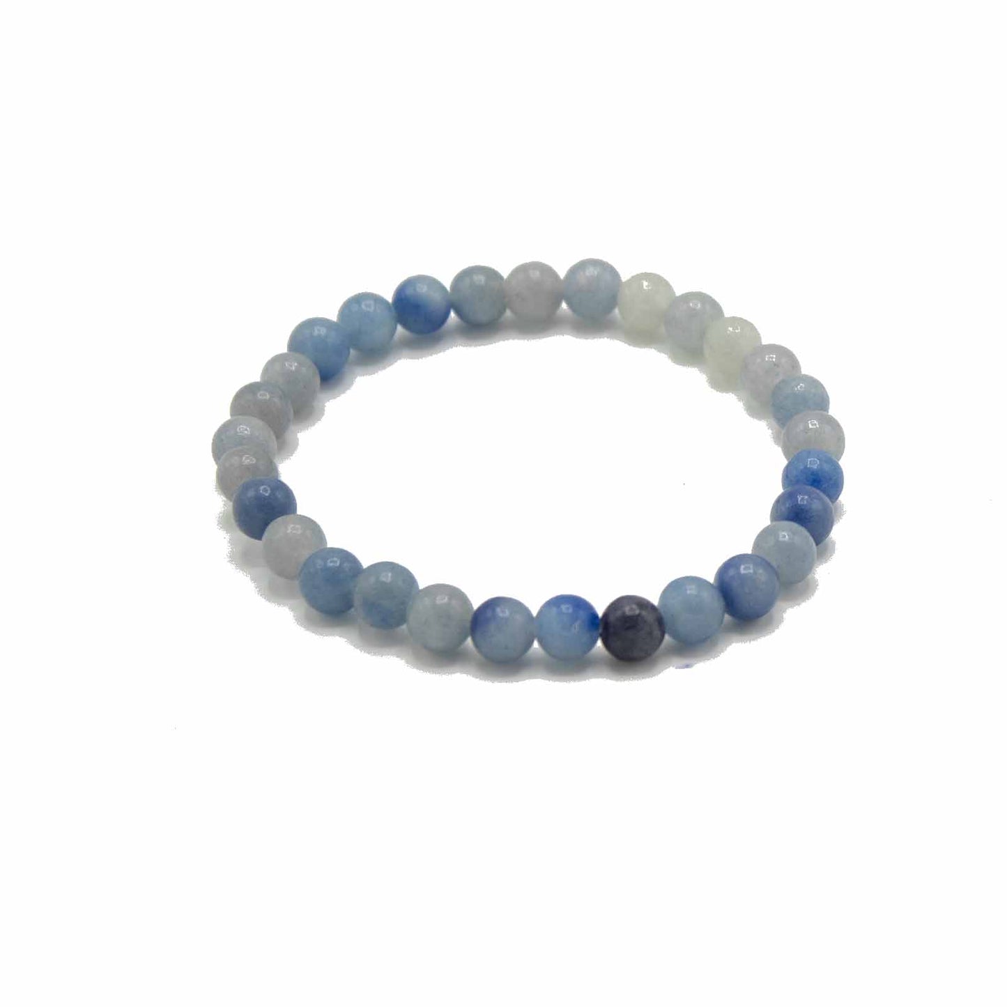 Bracelet de Manifestation en Pierres Précieuses - Agate Dentelle Bleue - Indépendance