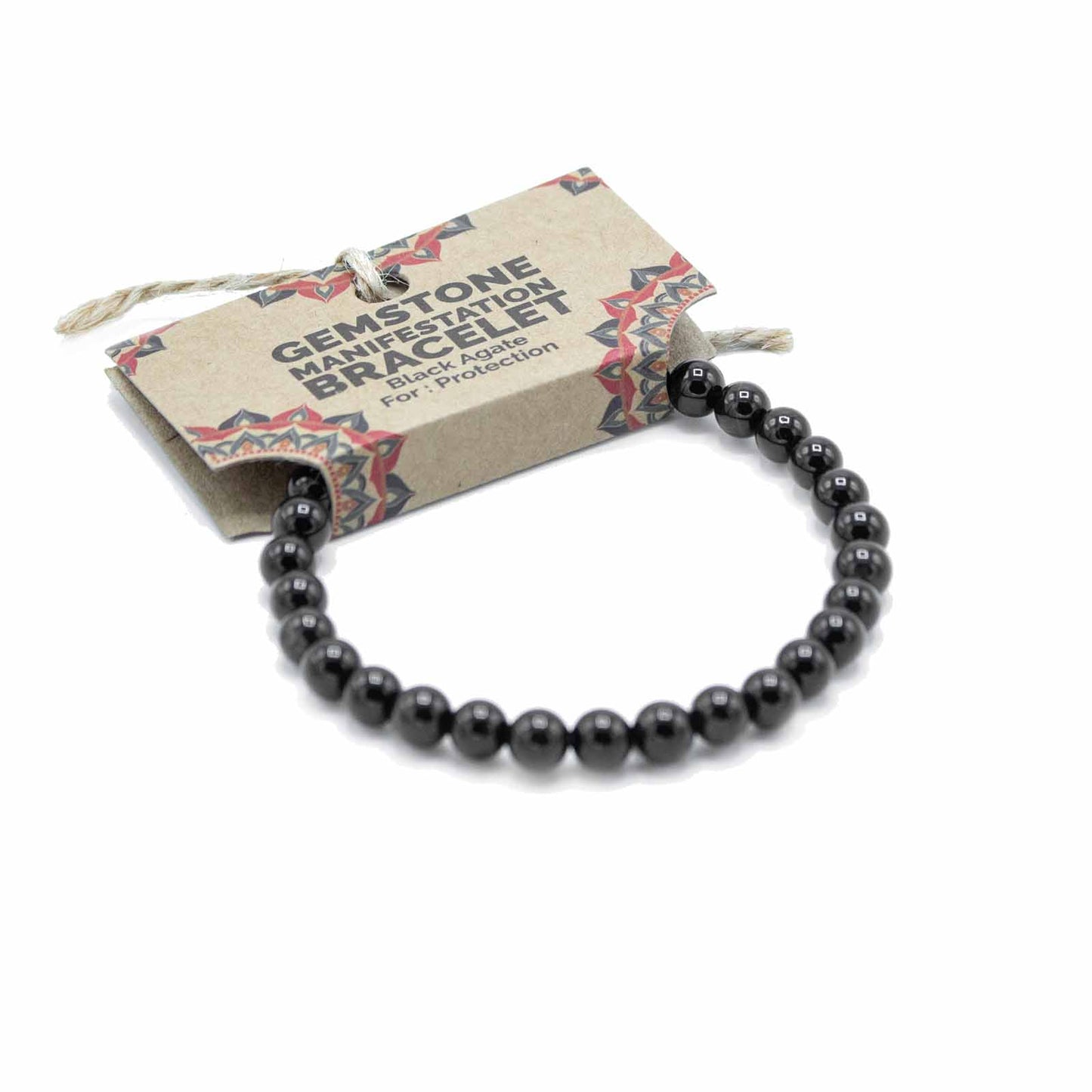 Bracelet de Manifestation en Pierres Précieuses- Agate Noire – Protection