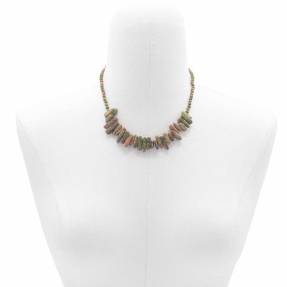 Collier de Pierres Précieuses - Unakite