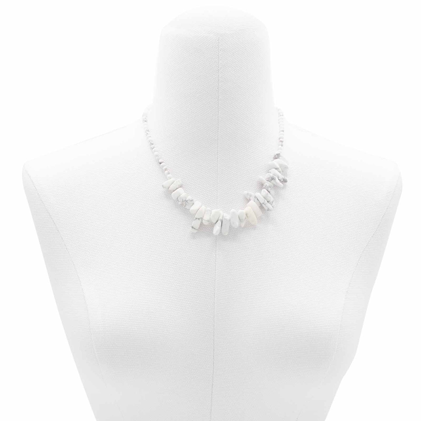 Collier de Pierres Précieuses - Jaspe Blanc
