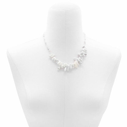Collier de Pierres Précieuses - Jaspe Blanc