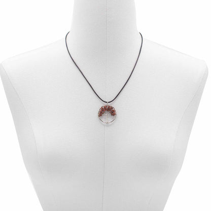 Pendentif Arbre de Vie - Jaspe Rouge