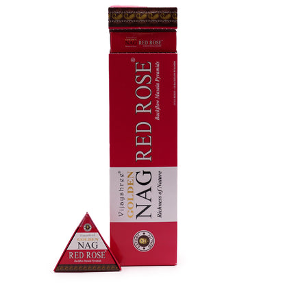 Cônes d'Encens à Refoulement  Jumbo Golden Nag 42g - Rose Rouge