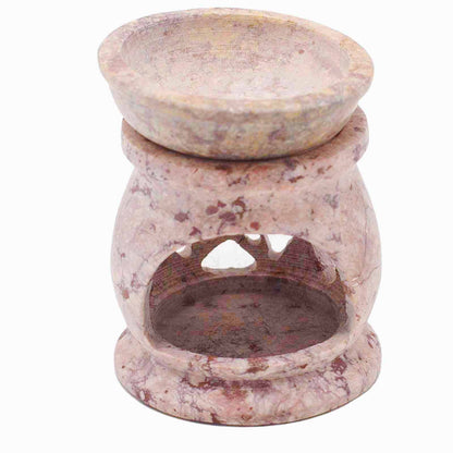Petit Brûleur à Huile en Pierre Ollaire 8cm - Pentagramme Trois Lunes