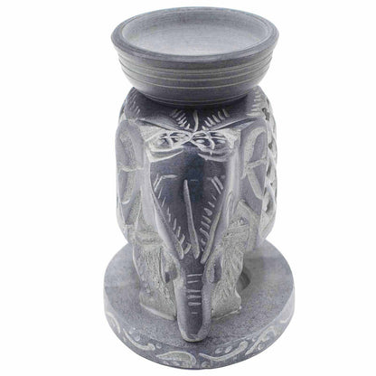 Brûleur à Huile en Pierre Ollaire 10.5cm - Eléphant debout