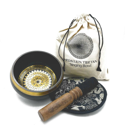 Coffret Cadeau Bol Chantant Gravé à la Main  - 14cm - Médaillons Ronds