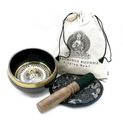 Coffret Cadeau Bol Chantant Gravé à la Main - 14cm - Enseignements de Bouddha