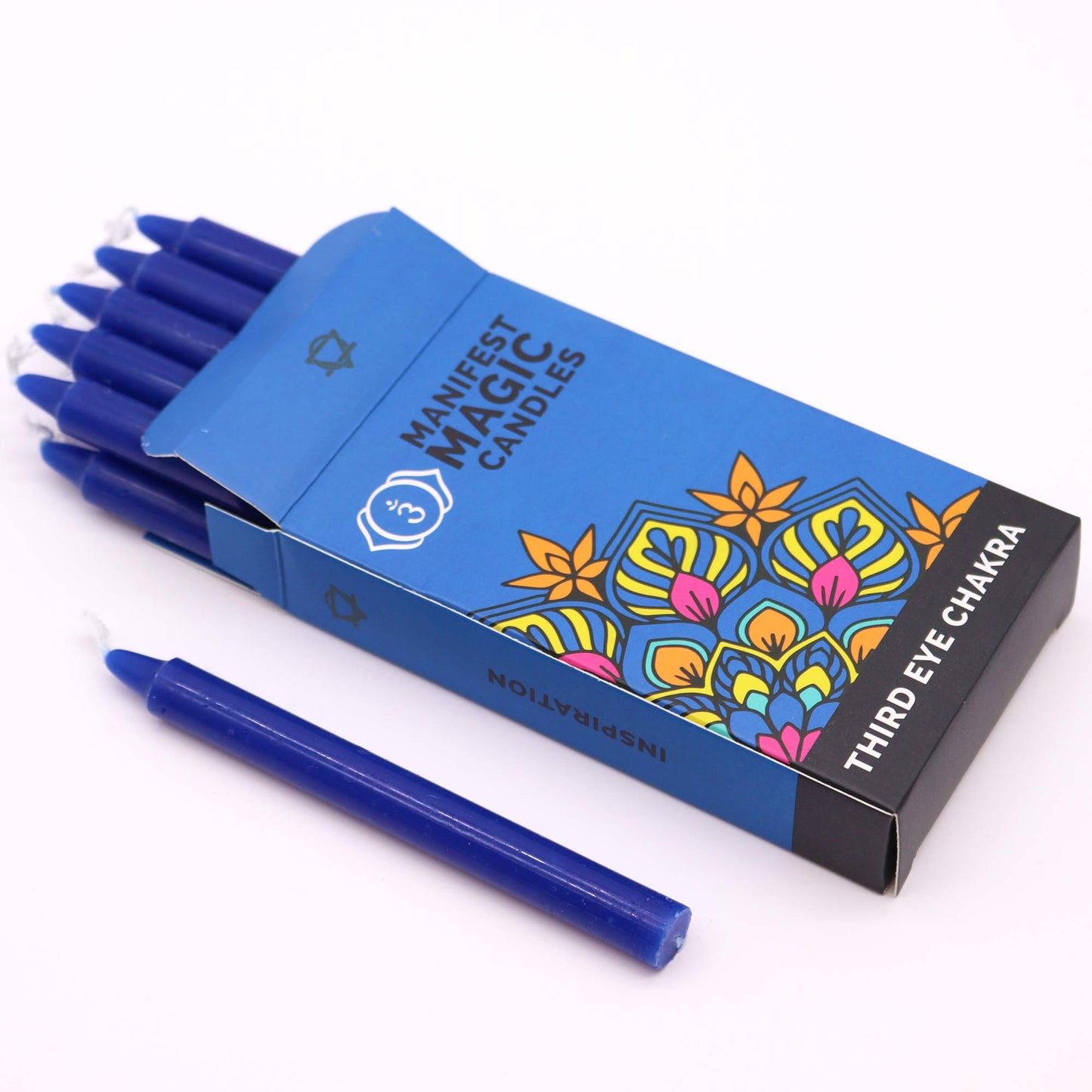 Bougies Magiques Manifestes (pack de 12) - Bleu Foncé - Chakra du Troisième Oeil