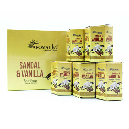 Paquet de 10 Cônes d'Encens Masala à Refoulement - Bois de Santal & Vanille
