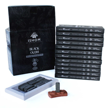 Pack de 15 Briques d'Encens Naturel & Brûleur - Bois Noir