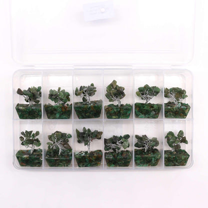 Mini Arbre de Pierres Précieuses sur Base d'Orgonite - Aventurine Verte (15 pierres)