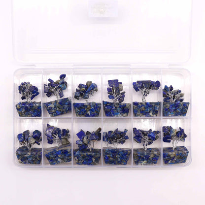 Mini Arbre de Pierres Précieuses sur Base d'Orgonite - Sodalite (15 pierres)