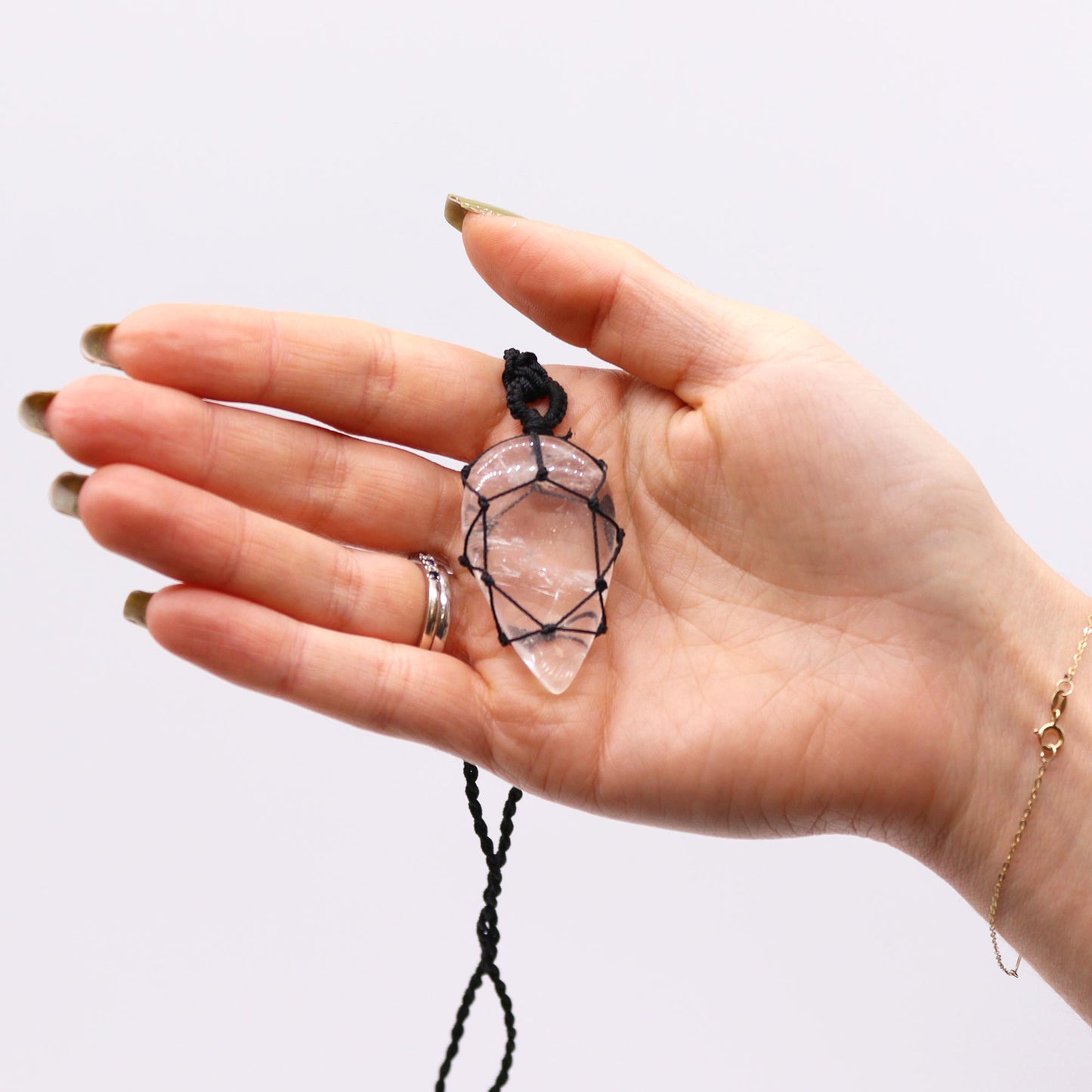 Pendentif en Forme de Goutte en Pierre Précieuse - Quartz Rocheux