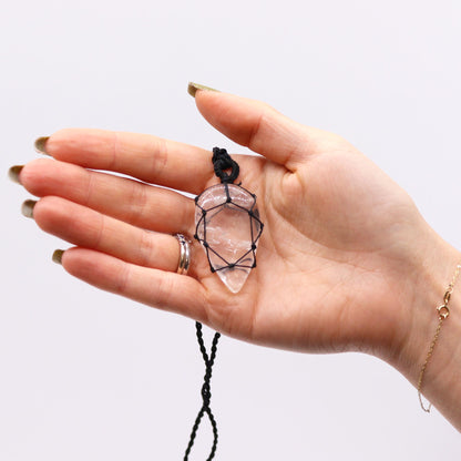 Pendentif en Forme de Goutte en Pierre Précieuse - Quartz Rocheux