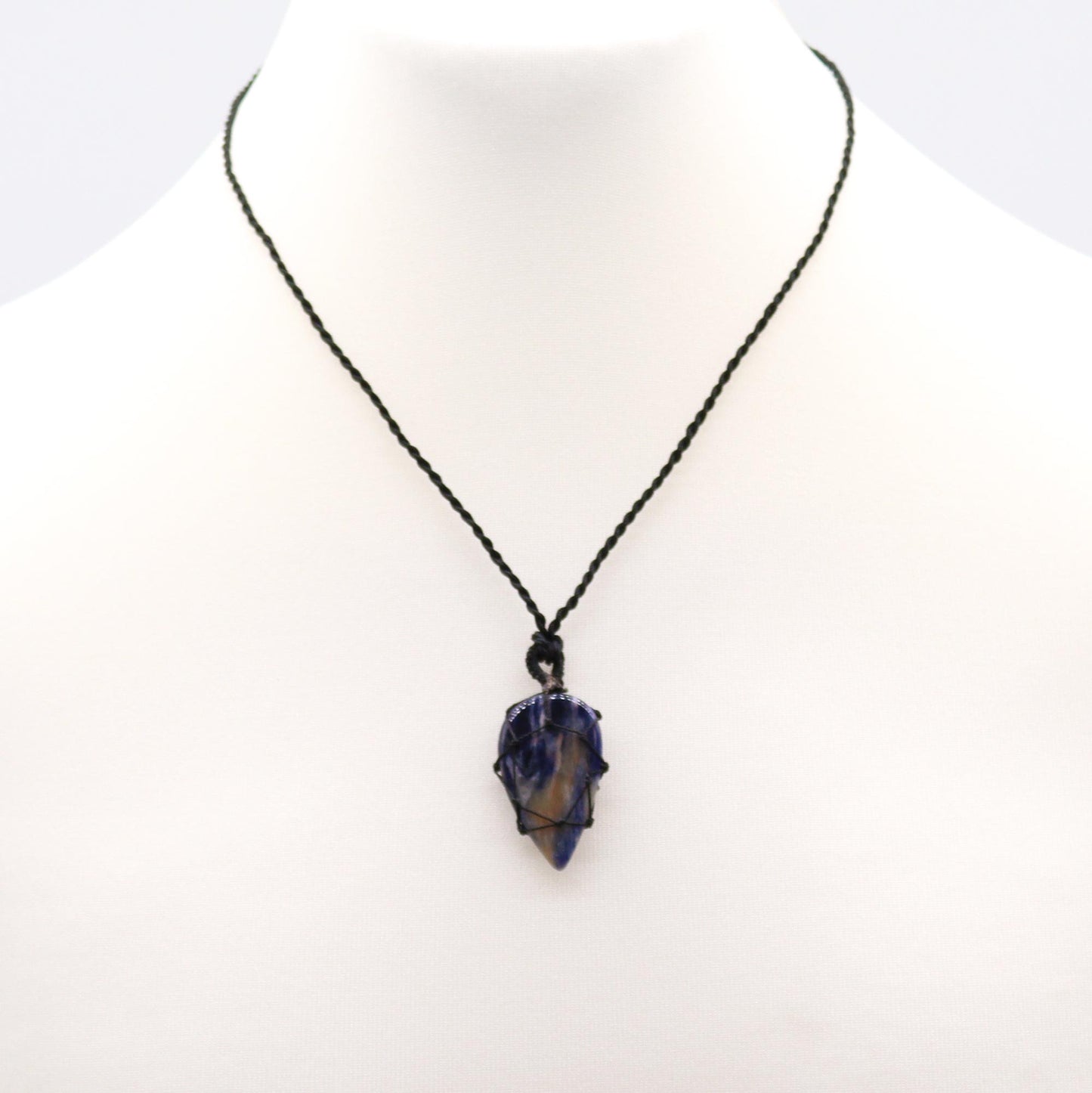 Pendentif en Forme de Goutte en Pierre Précieuse - Sodalite