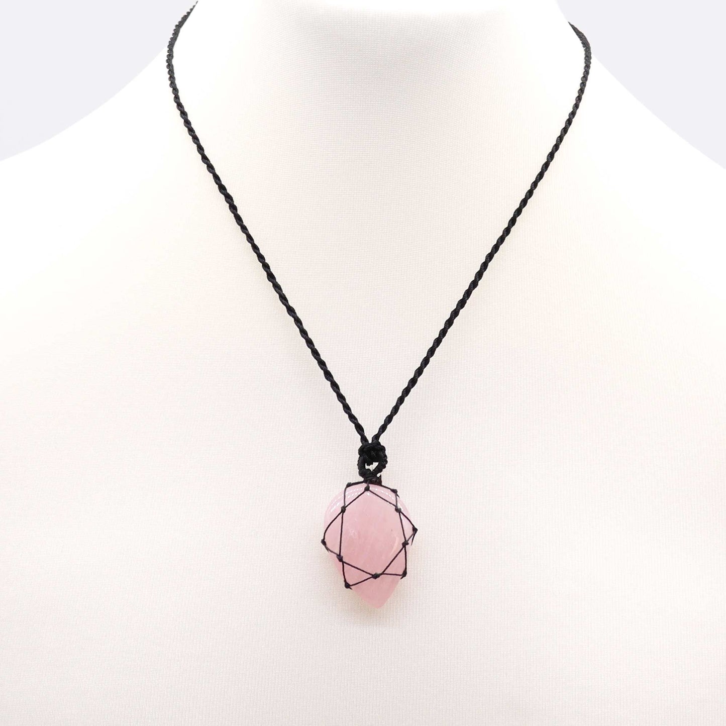 Pendentif en Forme de Goutte en Pierre Précieuse - Quartz Rose