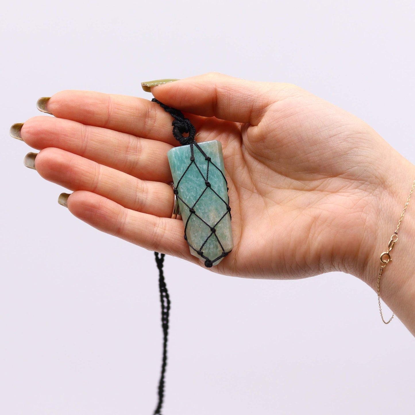 Pendentif en Pierre Précieuse Plate - Amazonite