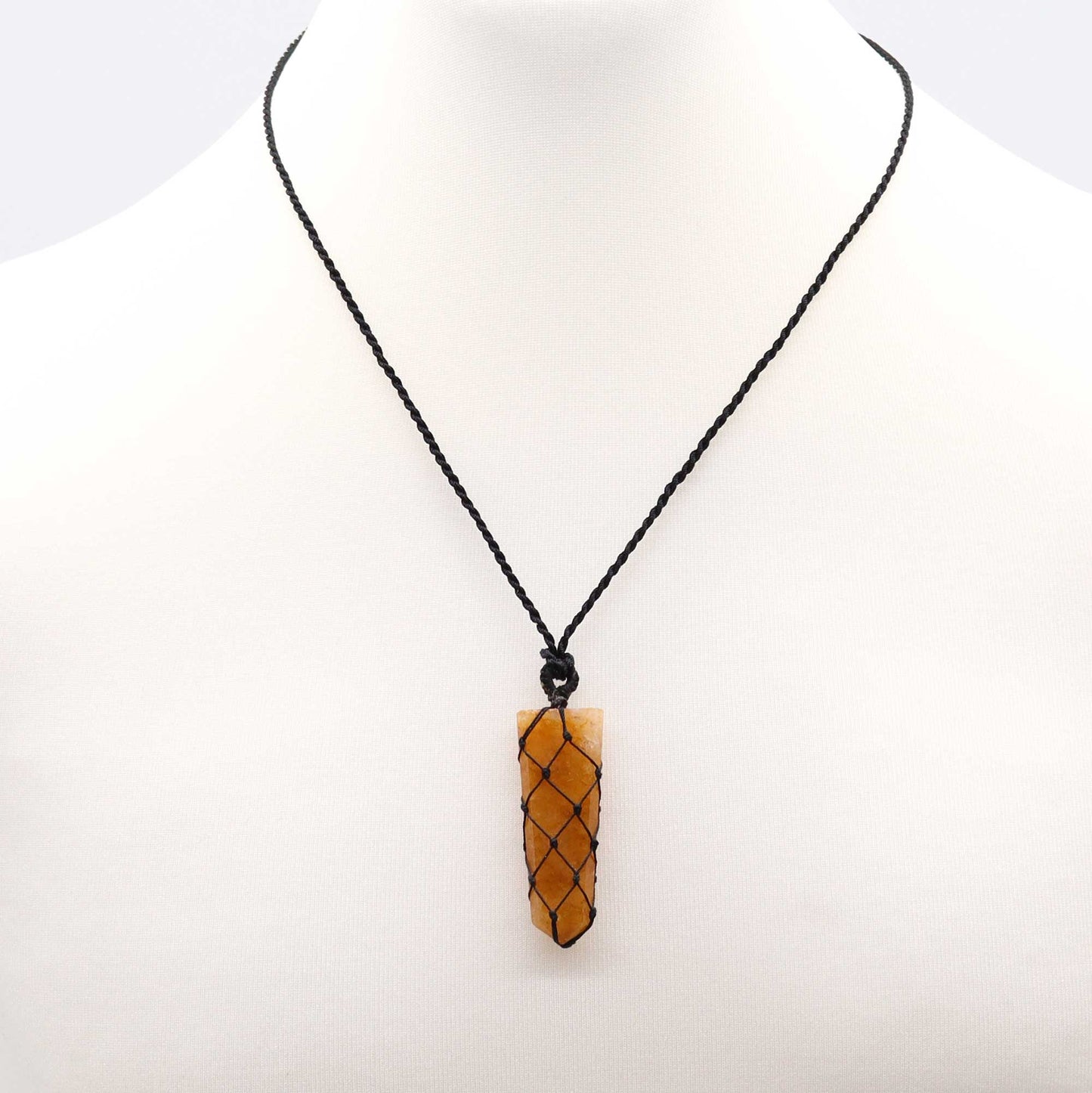 Pendentif en Pierre Précieuse Plate - Quartz Doré