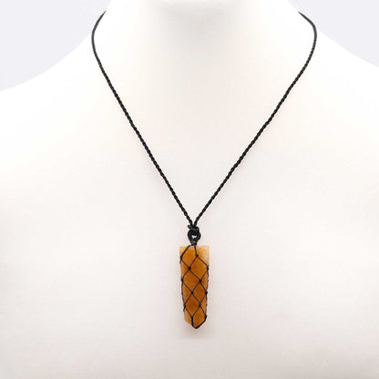 Pendentif en Pierre Précieuse Plate - Quartz Doré
