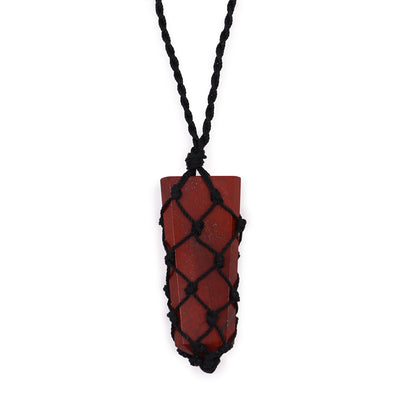 Pendentif en Pierre Précieuse Plate - Jaspe Rouge