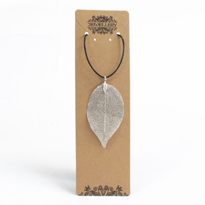 Collier - Feuille  Goutte - Argenté