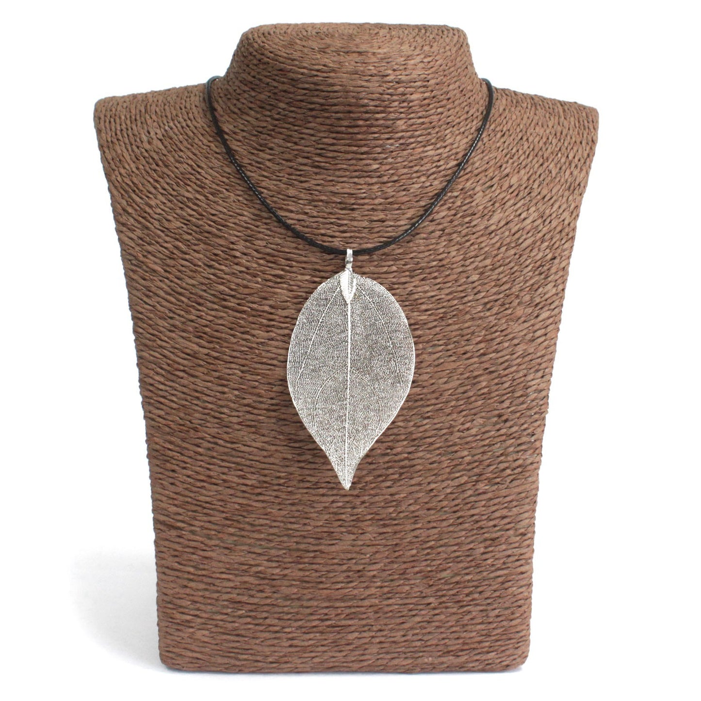 Collier - Feuille  Goutte - Argenté