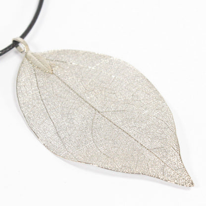 Collier - Feuille  Goutte - Argenté