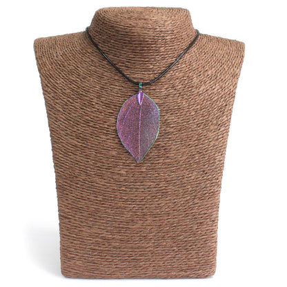 Collier - Feuille  Goutte - Lavande